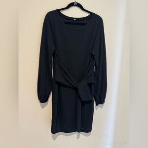 Lightweight Sweater material Black Dress w bell sleeves